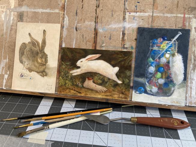 detail for Young Hare (After Albrecht Dürer)