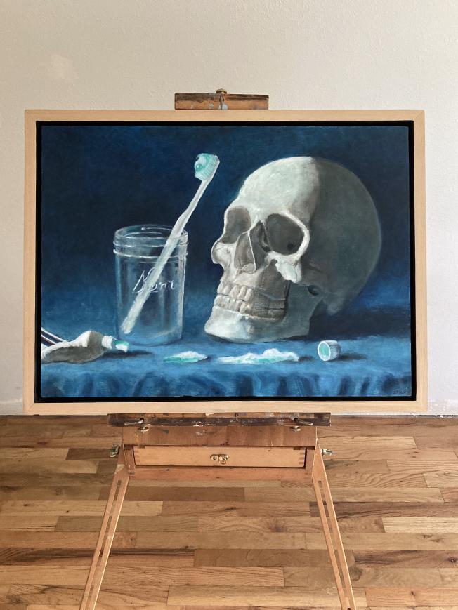 detail for Skull & Toothbrush
