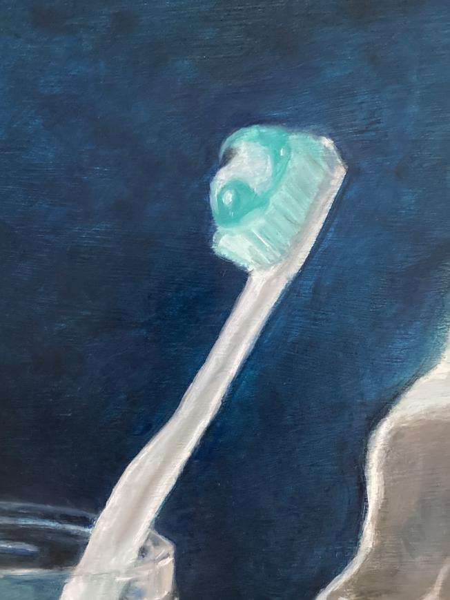 detail for Skull & Toothbrush