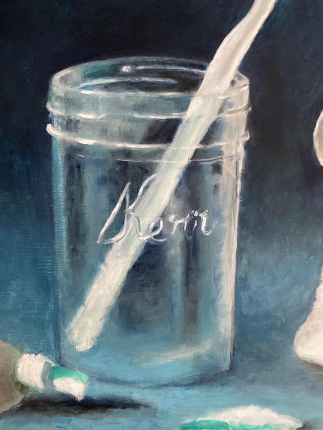 detail for Skull & Toothbrush